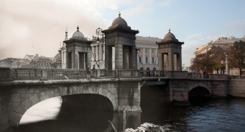 Набережная реки Фонтанки. Чернышев мост (с 1948 — мост Ломоносова)