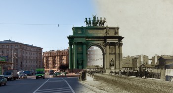 Нарвская площадь (с 1923 — площадь Стачек). Нарвские Триумфальные ворота